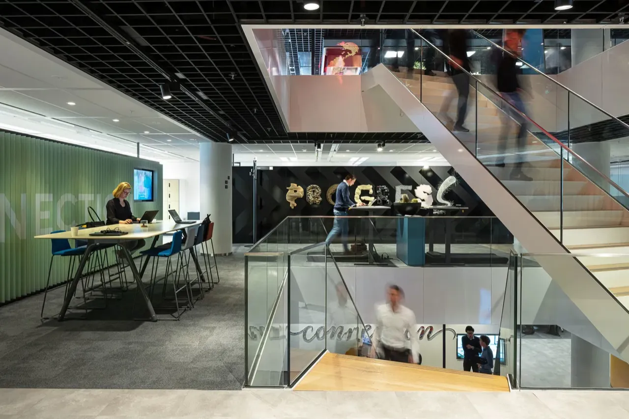 Modern office with open workspaces