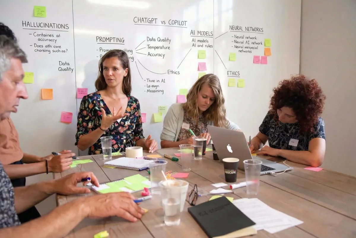 Train-the-trainer workshop with post-its